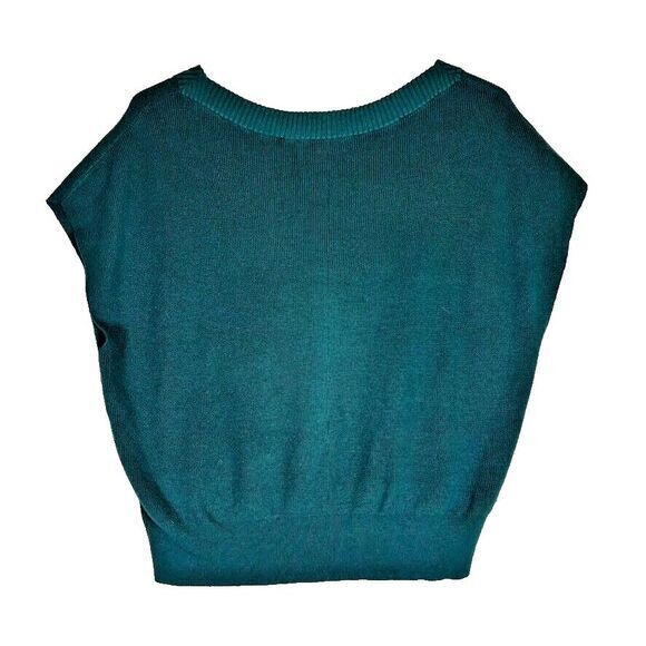 Express Short Sleeved Sweater Women’s Forest Green M - Picture 2 of 10